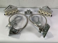 Various EEPOS items to include a set of 300kg Aluminium Trolley Rollers (2227YP) 700kg 8mm Wire Hoop