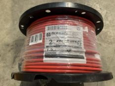 Firesafe 2 Core Zero Burn Performance Cable, Red, 1.5mm - 100m Reel, Plastic Broke Around Reel Edge.