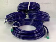Four High Pressure PaintSpray Polyhoses in blue (PA2.4 - 1/4 