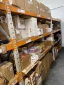 Assorted stationery to include Printer Papers, Lever Arch Files and Envelopes (four shelves).