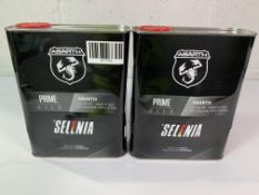 Two Abarth Prime Oils Selenia, SAE 5W-40W (Abarth 0102) (cans dented).