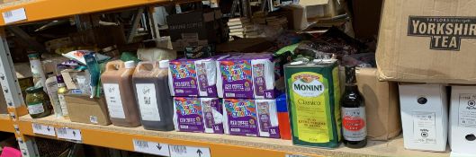 A Quantity Of Assorted Food Items To Include Confectionary, Coffee, Drinks And Related.