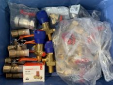 Various Plumbing/Heating related items to include Over Flow Valve, Safety Valve and Ball Valves.