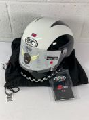 Premier Trophy Retro Full face Helmet (Size Small) with dust bag and tags.