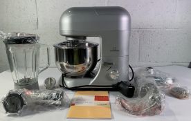 Klarstein Lucia 3-in-1 Multifunctional Food Processor, Silver Metallic, Untested, Maybe Incomplete,