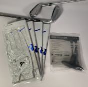 Mixed Golf lot including, Taylor Made SIM UDI Hybrid 2 Iron, Mizuno JPX 923 Hot Metal Single Wedge,