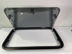 Dometic S7P Top-Hung Hinged Wall Window for Curved Outlines - 750 x 465 (closes slightly off-line).