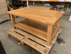 Solid Oak Coffee Table ( H50cm x D 70cm x W120).
