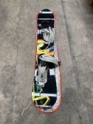 Burton Custom Wide 62 Snowboard - Black/Yellow - 162cm along with Burton Bindings - Large - All Pre-
