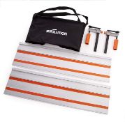 Three Evolution Power Tools ST1400 Circular Saw Guide Rail/Tracks - As New (stock image).