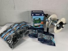 Rutland ESB2000 Electric Fence Energiser 12v, three Rutland Wood Screw Ring Insulators x 100, four R