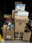 Pallet of assorted new & pre-owned IT and electrical items (Sold as seen).