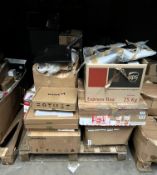 Pallet of assorted new & pre-owned IT and electrical items (Sold as seen).