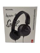 Forty as new Roxel RX110 Lightweight Wired Foldable Headphones in Black (EAN: 7061257884648).