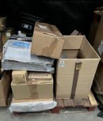 Pallet of assorted new & pre-owned printers, toners & related items (Sold as seen).