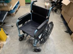Days Escape Lite Foldable Wheel Chair, Black/Blue. Pre-owned.