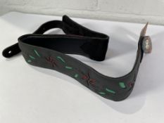 Levy's Leather Flowering Vine Series Guitar Strap - Black.