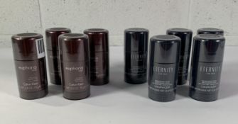 Nine Calvin Klein For Men Deodorant Sticks To Include 5 x Eternity, 4 x Euphorio, 9 x 75ml.