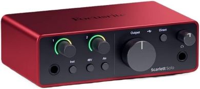 Focusrite Scarlett Solo 4th Gen USB Audio Interface (for the Guitarist, Vocalist, or Producer) (stoc