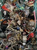 A Crate of Pre-owned/Assorted Costume Jewellery to include Necklaces, Bangles/Bracelets, Rings and r