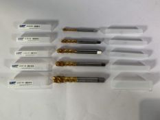 Five Various Sizes HSS-PM Machine Taps, M6/M8/M10/M12/M16 Tin. As New.