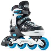 SFR Pulsar Adjustable Size Inline Skates - Blue - UK 3-6.
