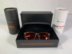 Eyeshield Eye Health Protection Set To Include Orange Crystal Glass Lens In Clear Frame, For Protect