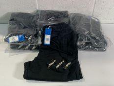 Seven Adidas Logo Print Original Track Pants in Black, Sizes 3x UK 8 and 4x UK10 (HM4872). As New.