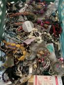 A Crate of Pre-owned/Assorted Costume Jewellery to include Necklaces, Bangles/Bracelets, Rings and r