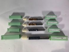 Four assorted sized Walter Solid Carbide Shoulder Milling Cutters. New.