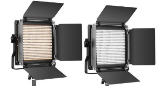 Two Neewer 660 Pro II RGB 360 Smart Phone Control Panel Lights with Power Adapters and Carry Case.