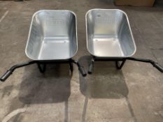 Two EVO Tool Standard Silver Wheelbarrows.