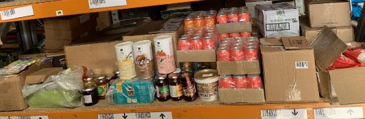 A Quantity Of Assorted Food Items To Include Fizzy Drinks, Sugar Sachets And Related Items, (One She