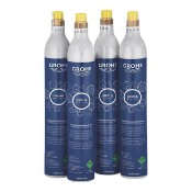 Four Grohe Blue 425G Co2 Bottles (4 Pieces) BBD 28-03-2027. As New (stock image).