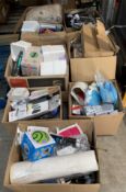 Eight Boxes Of Assorted Miscellaneous Items To Include Household, Stationary, DIY And Related.