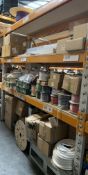 A large quantity of electrical related items. As New and Pre-owned on four shelves
