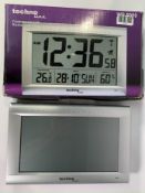 Technoline Jumbo LED (WS 8009) Radio-Controlled Wall Mounting or Table Standing Clocks in Silver