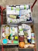 Three boxes of brand new lotions/toiletries.