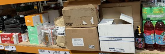 A Quantity Of Assorted Food Items To Include Coffee, Biscuits, Soft Drinks, Confectionery And Relate