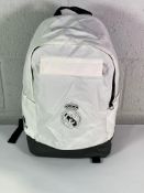 Five Adidas Real Madrid backpacks.