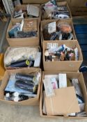 Eight Boxes of Assorted Miscellaneous Items To Include Cards, Batteries, Household, Wallpaper And Re