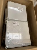 Eight Fibox EKOE 130 G Enclosures, 280 x 280 x 130. As New.
