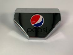 A box of twelve Metal Pepsi Dispenser Display/Advertising Bar Toppers. As New.