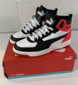 Puma Rebound Joy Trainers, White/Red/Black (UK 7).