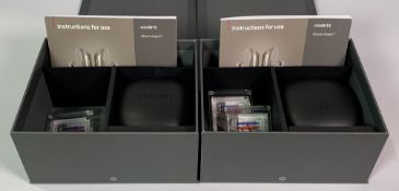 Two boxes of Oticon Intent 3 Minirite Hearing Aids (REF: 269601). As New (1x single, 1x pair).