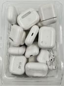 Assorted pre-owned Apple Airpods & Charging Cases (Various models & conditions, some damaged/soiled.