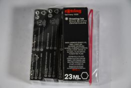 Twenty Rotring Isograph Black Drawing ink (23ml).