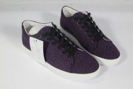A pair of Oswald Boeteng Xavier Nesbit Sneakers - Purple Cotton (Sample item, EU 40).