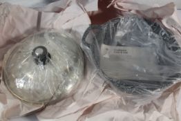 Folio Round Induction Buffet Pot W/Tempered Glass Lid - 14.75 x 11.75 x 3.25 (4qt).