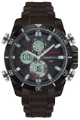 Martyn Line 3011 Black Multi-Function Rubber Watch (Stock Image).